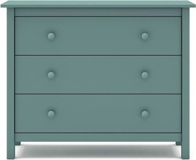 Cassettiera bassa per bambini in legno di pino color petrolio 100x80 cm Max - Marckeric