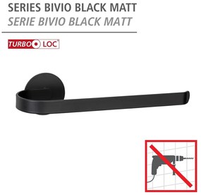 Porta asciugamani in metallo autoportante nero opaco Bivio - Wenko