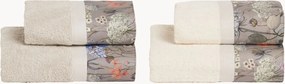 Set di 4 asciugamani in cotone Calipso