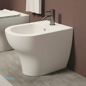 Alice Ceramica "Unica" Bidet Terra Filo Parete Bianco Lucido