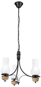 Brilagi - LED Lampadario a sospensione con catena COTTAGE 3xE14/40W/230V faggio/bianco