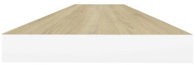 Scaffali a parete 4 pz rovere e bianco 120x23,5x3,8 cm in mdf