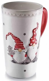 Tazza Colazione Decoro Babbo Natale in Ceramica - Set 2 Pezzi