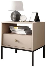 Comodino MONO 56x54 cm beige/nero