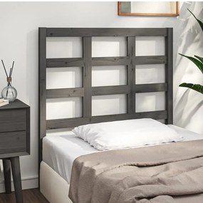 Testiera Per Letto Grigia 105,5x4x100 Cm Legno Massello Di Pino /