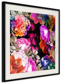 Poster  Flower Sonata (Square)  Cornice Quadri Cornice nera con pass-partout, Larghezza x Altezza Home decor 50x50