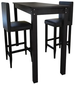 Set Tavolino Da Bar Con 2 Sgabelli Neri /