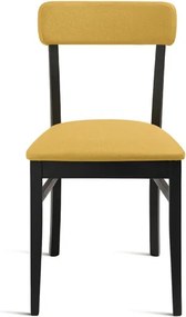 Sedia in tessuto Giallo con struttura in legno LIPSIA 2 sedie