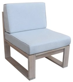 Poltrona centrale con cuscino Solaris NATERIAL in acacia, seduta in poliestere marrone L 58 x H 77 x P 66 cm