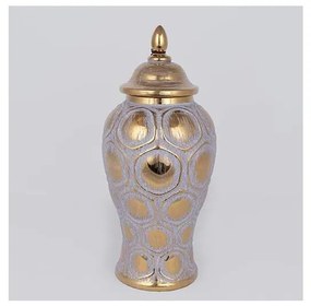 Vaso in ceramica 35x18,5 cm oro/grigio