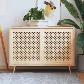 Ante Con Design A Reticolo 2 Pz 59,5x69 Cm İn Legno Di Pino /