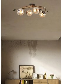 Plafoniera neoclassico Cecile marrone IP20, 4XE14