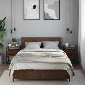 Comodini 2 Pz Rovere Fumo 40x40x55 Cm İn Legno Multistrato /