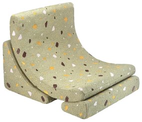 Poltrona per bambini verde con rivestimento in bouclé e ciniglia Terrazzo Moon – Wigiwama