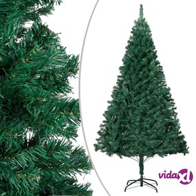 vidaXL Albero di Natale Preilluminato con Rami Spessi Verde 120 cm PVC