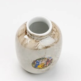 Vaso in porcellana  12,5x9 cm marrone gracie
