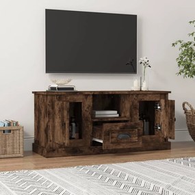 Mobile tv rovere fumo 100x35,5x45 cm in legno multistrato