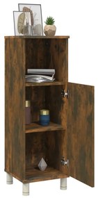 Armadietto bagno rovere fumo 30x30x95 cm in legno multistrato