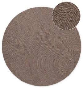 Tappeto rotondo grigio tortora in lana tessuto a mano ø 200 cm Eleni Taupe – Hanse Home