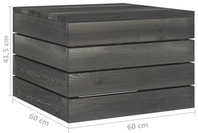 Set Divani da Giardino su Pallet 9 pz con Cuscini Massello Pino