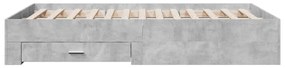 Giroletto cassetti grigio cemento 135x190 cm legno multistrato