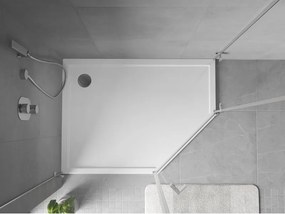 Mexen Flow piatto doccia pentagonale slim sinistro 100 x 80 cm, bianco lucido - 46P108010L