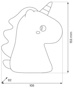 Luce notturna per bambini LED RGBW ricaricabile e dimmerabile UNICORN LED/1W/5V 1200 mAh