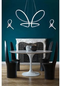 Applique LED design Farfalla grigio IP20, luce bianco freddo 800 lumen, NOVECENTO