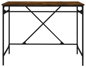 Scrivania rovere fumo 100x50x75 cm in legno multistrato e ferro
