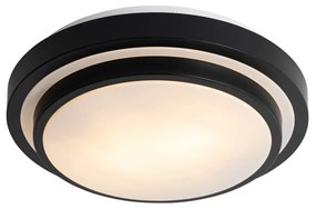 Plafoniera moderna nera e bianca 35 cm 2 luci IP44 - Walden
