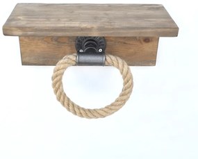 Porta asciugamani con ripiano BORURAF 14x30 cm abete