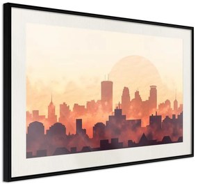 Poster  Melancholy of Sunset  Cornice Quadri Cornice nera con pass-partout, Larghezza x Altezza Home decor 45x30