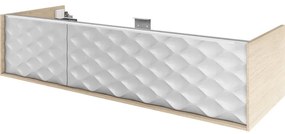 Mobile da bagno sospeso sotto lavabo L 135 x H 32 x P 48 cm beige laccato lucido, 1 cassetto SENSEA Neo