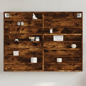 Armadietto Vetrina Rovere Fumo 100x8,5x75 Cm Legno Multistrato /