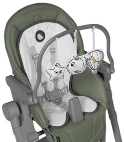 Lionelo - Seggiolone da pranzo per bambini CORA PLUS Verde oliva