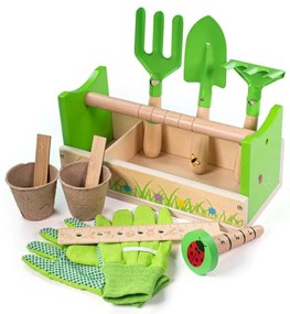 Bigjigs Toys - Set da giardinaggio in cassetta