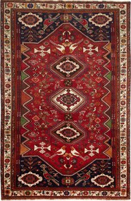 Shiraz Tappeto 180x280 Rosso (Iran) Annodato A Mano