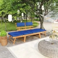 Panca da Giardino Cuscini 2-in-1 190 cm Legno Massello d'Acacia cod mxl 46119