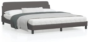 Giroletto Con Testiera Grigio 180x200 Cm İn Similpelle /
