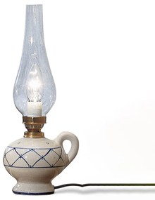 Lumetto Classico Pompei Ceramica E Ottone Satinato Decorato 1 Luce E14