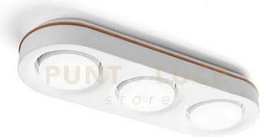 Ellade lampada da soffitto 3 luci attacco gx53 in gesso bianco con ...
