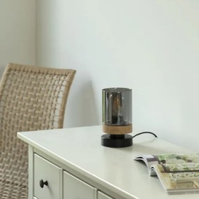 JUST LIGHT. 11310-18 - Lampada da tavolo PASQUAL 1xE27/40W/230V nero/albero di caucciù