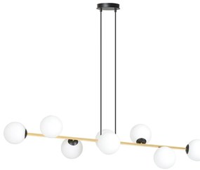 Lampadario a sospensione GRAVITY 8 Nero/Bianco e Oro 8xE14