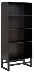 Libreria in legno di pino nero 75x175 cm Jolene - Støraa