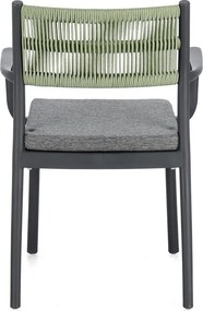 Sedie da esterno in set grigie in plastica 4 pz Alvin – Bizzotto