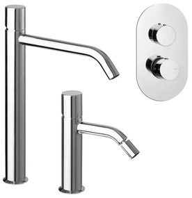 Set miscelatori lavabo alto bidet e doccia a incasso con deviatore Gemma