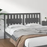 Testiera per Letto Grigia 155,5x4x100 cm Legno Massello di Pino 818577