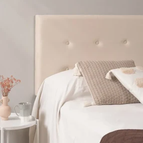 Testata Buttons Velluto per letti da 105 e 90 cm - Beige