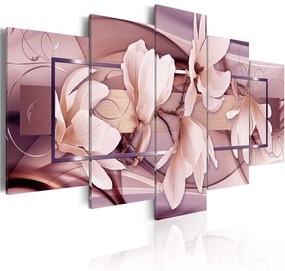 Quadro Moody Flowers  Colore Rosa, Dimensioni e Misure 100x50