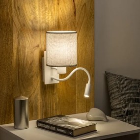 Brilagi - Applique a LED NUBILA 1xE27/25W/230V + LED/3W bianco/grigio